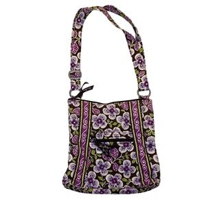Vera Bradley Plum Petals Hipster Crossbody Bag Retired Purple Floral